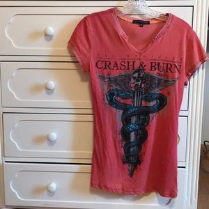 crash and burn graphic tee